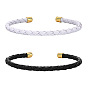 Imitation Leather Twist Rope Cuff Bangle, with Stainless Steel Findings