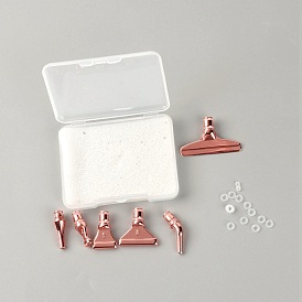 Zinc Alloy Diamond Sticky Pen Heads Set, with Silicone Rings & Plastic Box