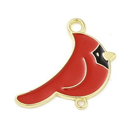 Rack Plating Alloy Enamel Bird Connector Charms, Long-Lasting Plated, Light Gold