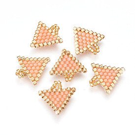 Подвески из японского бисера miyuki & toho ручной работы, Ткацкий станок, треугольные