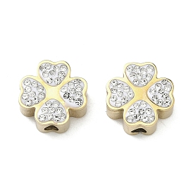 Ионное покрытие (ip) 304 шарики из нержавеющей стали, мучной лист клевер, с полимерной глиной горный хрусталь