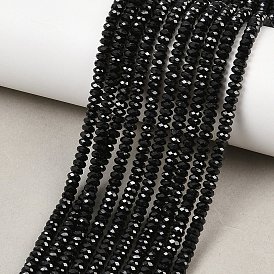 Натуральный черный шпинель бисер пряди, граненые, рондель