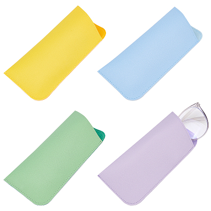 Nbeads 4 pcs 4 couleurs pu étui à lunettes en similicuir, pour lunettes, protecteur de lunettes de soleil, sac de rangement multifonctionnel
