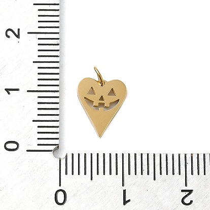 Halloween 304 Stainless Steel Charms, with Jump Ring, Heart Charm