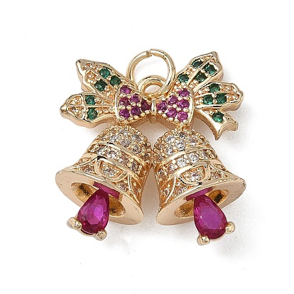 Латунные микро проложить кубического циркония подвески, Рождественский колокольчик, с целью перехода в кольце