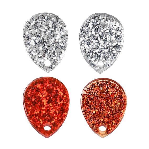 Акриловые серьги фурнитура, слеза, с 304 штифтами из нержавеющей стали и пайетками