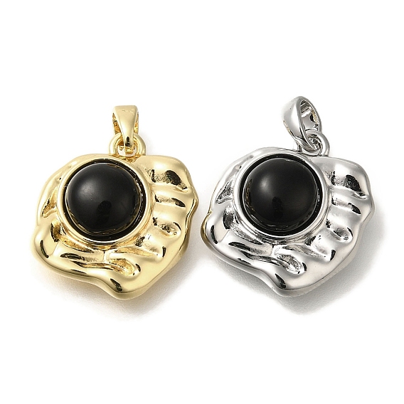 Латунные подвески, со стеклом, нерегулярные чары