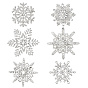 6шт. 6 стили значки-булавки в виде снежинок из сплава для рюкзака и одежды, с блестками из смолы