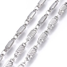 304 Stainless Steel Link Chains, Soldered, Rectangle