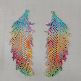 Ионное покрытие (ip) 201 филигранные подвески из нержавеющей стали, гравированные металлические украшения, перо