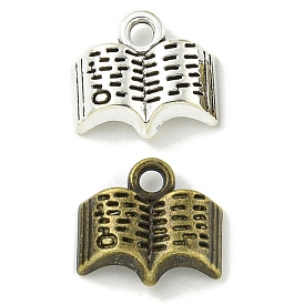 Tibetan Style Alloy Pendants, Lead Free & Cadmium Free, Book Charms