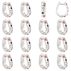 6 Парные овальные серьги-кольца из цинкового сплава со стразами