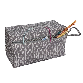 Arrow/Wave Pattern Oxford Zipper Knitting Bag, Yarn Storage Organizer, Crochet Hooks & Knitting Needles Bag