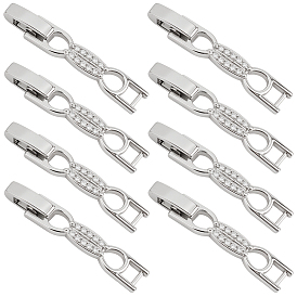 8шт. застежки для часов из латуни с бантиком и прозрачными кубическими циркониями