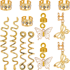1 Bag Alloy DIY Dreadlock Ring Styling Hair Braiding, Butterfly