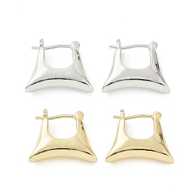 Brass Trapezoid Thick Hoop Earrings for Women