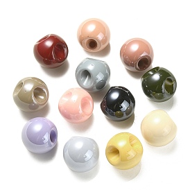 Opaque Acrylic Beads, Round Ball Bead, Top Drilled
