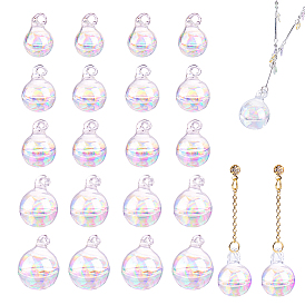 20 шт. 5 стили подвески-бутылки из боросиликатного стекла, круглые, мини-бутылка желаний
