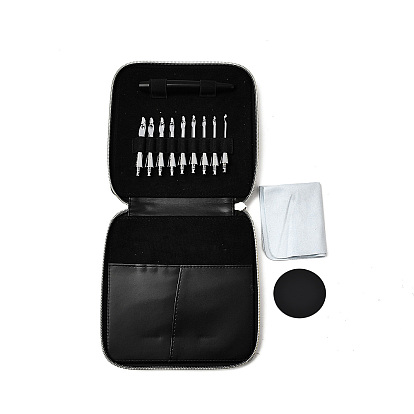 Набор инструментов для ручного вязания своими руками для начинающих, включая футляр для хранения, набор алюминиевых крючков для вязания, пластиковая ручка, ткань