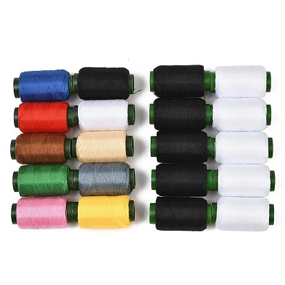 10 rouleaux de fils à broder en polyester pour machines, fil à coudre