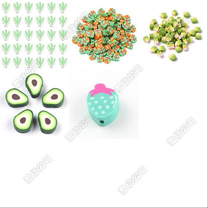 35 piezas 5 estilos cuentas de arcilla polimérica hechas a mano, formas mixtas