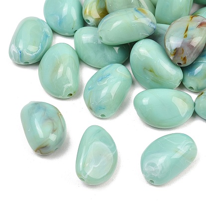 Двухцветные непрозрачные акриловые бусины, имитирующие драгоценные камни, самородки