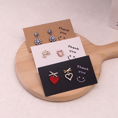 Бумажные карты дисплея серьги, прямоугольник с рисунком улыбающегося лица