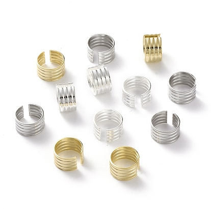 Boucles d'oreilles unisexes en laiton, rainuré