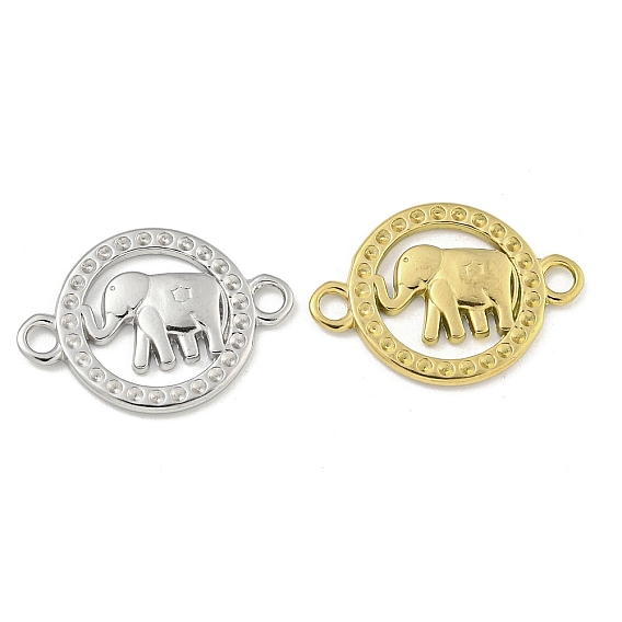 Ионное покрытие (ip) 304 настройки стразами разъема из нержавеющей стали, круглое кольцо со слоном