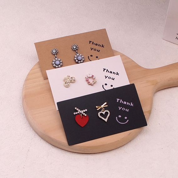 Бумажные карты дисплея серьги, прямоугольник с рисунком улыбающегося лица