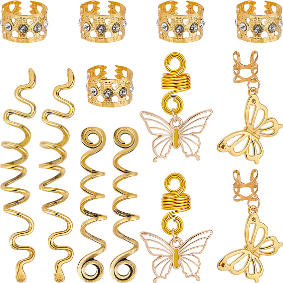 1 Bag Alloy DIY Dreadlock Ring Styling Hair Braiding, Butterfly