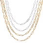 Brass Paperclip Chains, Flat Oval, Drawn Elongated Cable Chains, Soldered