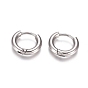 304 Stainless Steel Huggie Hoop Earrings, Ion Plating(IP), Ring