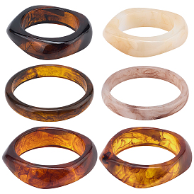 6шт. 6 стили браслетов из смолы и акрила, простые браслеты для женщин