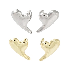 Rack Plating Brass Cuff Ring Finding, Cadmium Free & Lead Free, Long-Lasting Plated, Heart