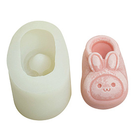 3D Cartoon Rabbit Shoe DIY Food Grade Silicone Candle Molds, Aromatherapy Candle Moulds, Scented Candle Making Molds
