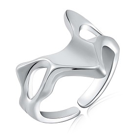 925 открытое кольцо-манжета с сердечком из стерлингового серебра, полое широкое кольцо для женщин