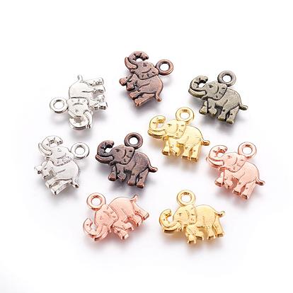Alloy Charms, Elephant, 13x12x1mm, Hole: 1.5mm