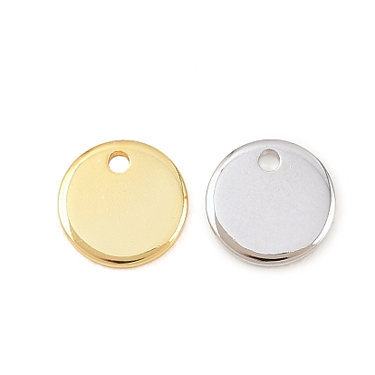 Латунные подвески, плоские круглые прелести, без кадмия и без свинца, долговечный, стойки покрытие
