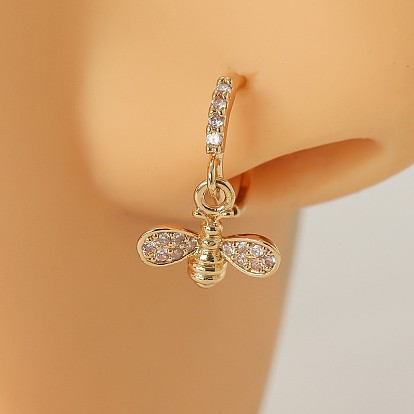 Латунные микропаве прозрачные кубические цирконии подвески кольца для носа, золотые