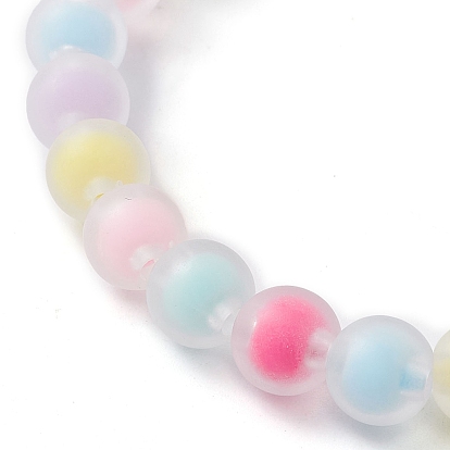 Candy Color Acrylic Beaded Stretch Bracelets, Word Love