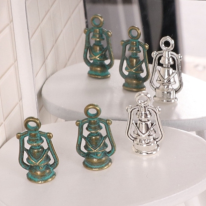 Керосиновая лампа сплав мини модель, аксессуары для кукольного домика с микро-ландшафтом, притворяясь опорными украшениями