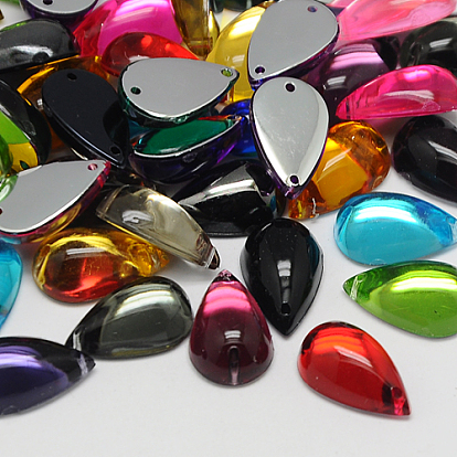 Шить на горный хрусталь, Тайвань акриловые горный хрусталь, два отверстия, аксессуары для одежды, капля