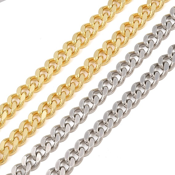 Latón cubano cadenas de eslabones, sin soldar, con carrete, larga duración plateado, chapado en rack, sin plomo y el cadmio