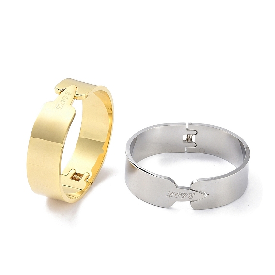 Word Love 304 Stainless Steel wide Hinged Bangles