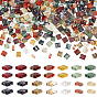 280pcs 14 couleurs 2-trou peinture de cuisson perles de rocaille en verre, carrée