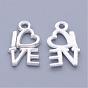 For Valentine's Day Tibetan Style Alloy Charms, Lead Free and Cadmium Free, 8mm wide, 14.5mm long, hole: 1mm