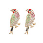 Colorful Bird Diamond Stud Earrings - Fashionable, Cute and High-Quality Ear Jewelry with a Touch of Luxury