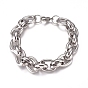 Unisex 304 Stainless Steel Chain Bracelets, with Lobster Claw Clasps