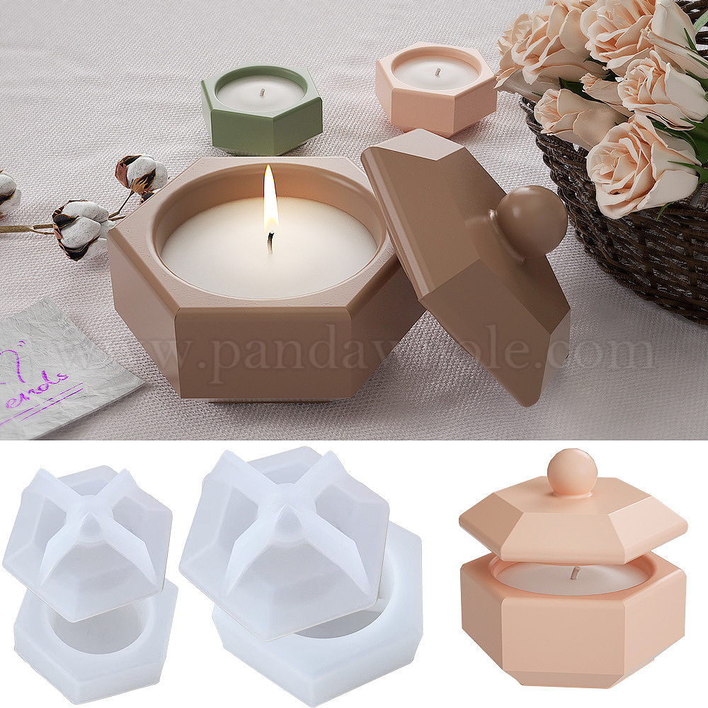 Candle Jar Molds, Silicone Concrete Molds For Candle Holder With